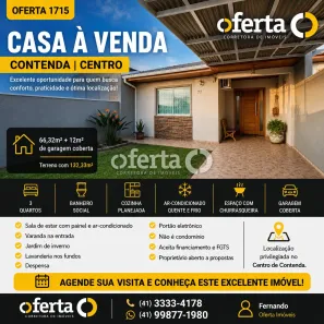 Casa com 3 Quartos à venda, 66m² no Centro, Contenda