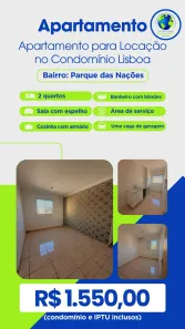 Apartamento com 2 Quartos para alugar, 10m² no Parque Residencial das Nações Indígenas, Cuiabá