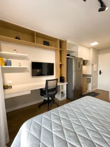 Apartamento com 1 Quarto para alugar, 26m² no Cidade Monções, São Paulo