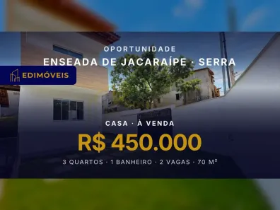 Casa com 3 Quartos à venda, 70m² no Enseada de Jacaraípe, Serra