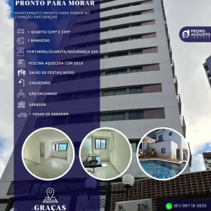 Apartamento com 1 Quarto à venda, 33m² no Graças, Recife