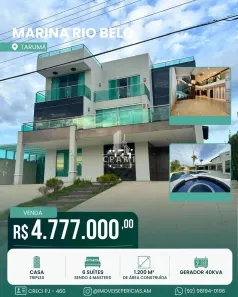 Casa de Condomínio com 6 Quartos à venda, 1200m² no Ponta Negra, Manaus