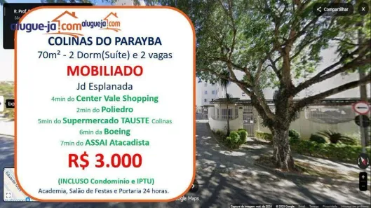 Apartamento com 2 Quartos para alugar, 70m² no Jardim das Colinas, São José dos Campos