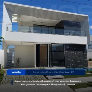 Casa de Condomínio com 4 Quartos à venda, 182m² no Loteamento Recife, Petrolina