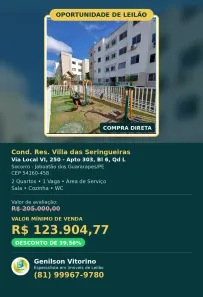 Apartamento com 2 Quartos à venda, 45m² no Santana, Jaboatão dos Guararapes