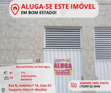 Kitnet com 1 Quarto para alugar, 10m² no Muchila, Feira de Santana
