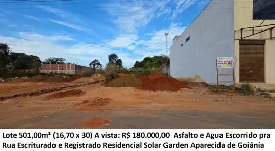 Lote/Terreno à venda, 501m² no Residencial Solar Garden I, Aparecida de Goiânia