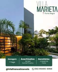 Casa de Condomínio com 2 Quartos à venda, 59m² no Ponta Negra, Manaus