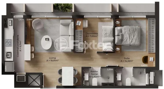 Apartamento com 2 Quartos à venda, 61m² no Praia de Belas, Porto Alegre