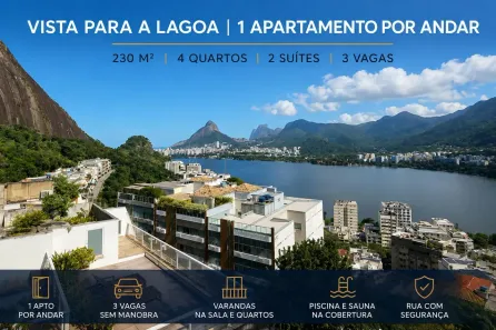 Apartamento com 4 Quartos à venda, 230m² no Lagoa, Rio de Janeiro