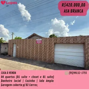 Casa com 2 Quartos à venda, 200m² no Asa Branca, Boa Vista