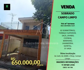 Sobrado com 2 Quartos à venda, 146m² no Vila das Belezas, São Paulo