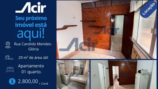 Apartamento com 1 Quarto para alugar, 29m² no Glória, Rio de Janeiro