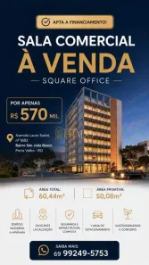 Sala Comercial à venda, 64m² no São João Bosco, Porto Velho