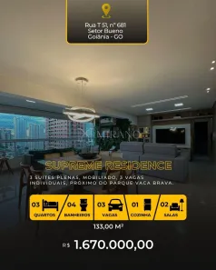Apartamento com 3 Quartos à venda, 137m² no Setor Bueno, Goiânia