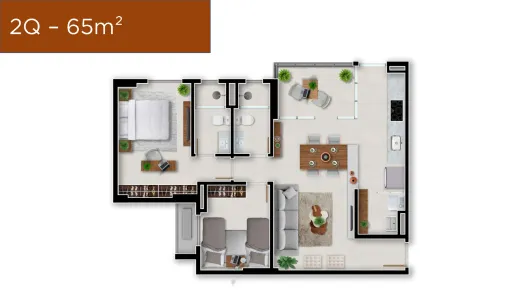 Apartamento com 2 Quartos à venda, 65m² no Vila Rosa, Goiânia