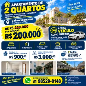 Apartamento com 2 Quartos à venda, 45m² no Sapucaia II, Contagem
