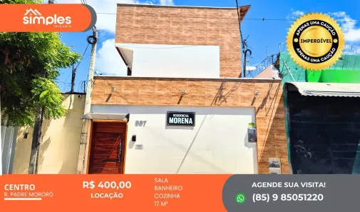 Kitnet para alugar, 17m² no Centro, Fortaleza