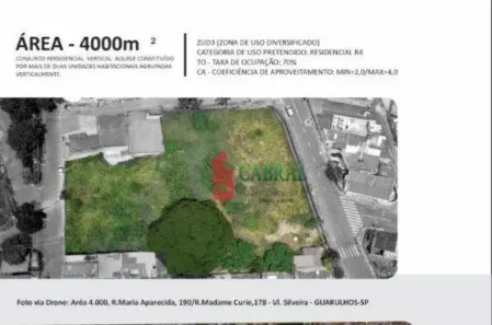 Lote/Terreno à venda, 4000m² no Jardim Aliança, Guarulhos