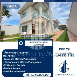 Casa com 3 Quartos à venda, 211m² no Jardim Belo Horizonte, Sinop