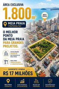 Lote/Terreno à venda, 1800m² no Meia Praia, Itapema