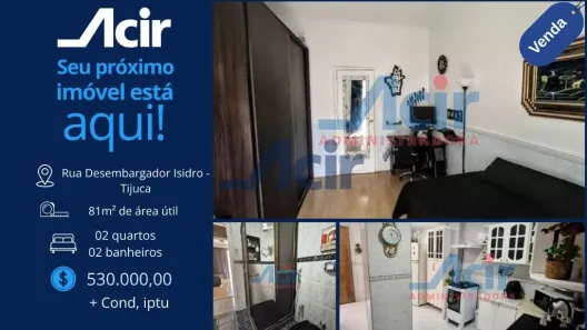 Apartamento com 2 Quartos à venda, 80m² no Tijuca, Rio de Janeiro