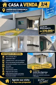 Casa com 2 Quartos à venda, 89m² no Jardim Boa Esperança, Aparecida de Goiânia