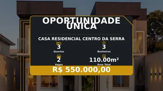 Casa com 3 Quartos à venda, 110m² no Residencial Centro da Serra, Serra