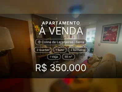 Apartamento com 2 Quartos à venda, 55m² no Colina de Laranjeiras, Serra