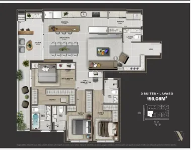 Apartamento com 3 Quartos à venda, 159m² no Estreito, Florianópolis
