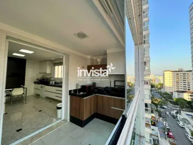 Apartamento com 3 Quartos para alugar, 191m² no Embaré, Santos