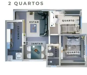Apartamento com 2 Quartos à venda, 45m² no Jardim Leblon, Belo Horizonte