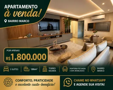Apartamento com 3 Quartos à venda, 186m² no Marco, Belém