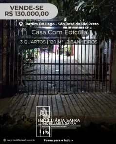 Casa com 3 Quartos à venda, 120m² no Jardim do Lago, São José do Rio Preto