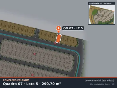 Lote/Terreno à venda, 291m² no Eparque Mirage, São José do Rio Preto