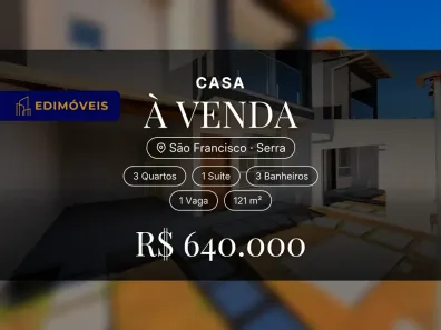 Casa com 3 Quartos à venda, 121m² no São Francisco, Serra