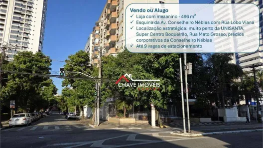 Ponto Comercial para venda ou aluguel, 496m² no Boqueirão, Santos
