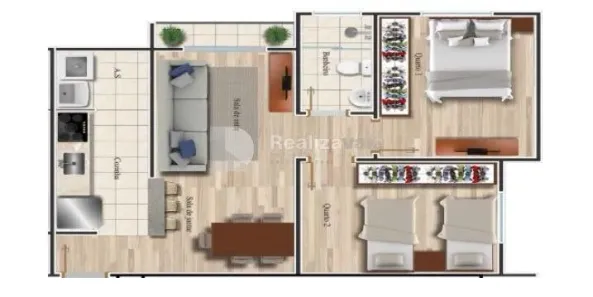 Apartamento com 2 Quartos à venda, 52m² no Jardim Paulista, Taubaté