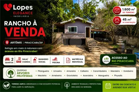 Casa com 2 Quartos à venda, 45m² no Pira-Pesca (Ártemis), Piracicaba