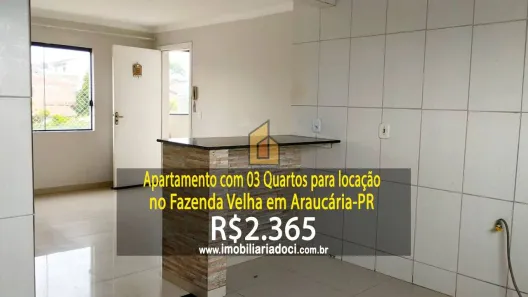 Apartamento com 3 Quartos para alugar, 64m² no Fazenda Velha, Araucária
