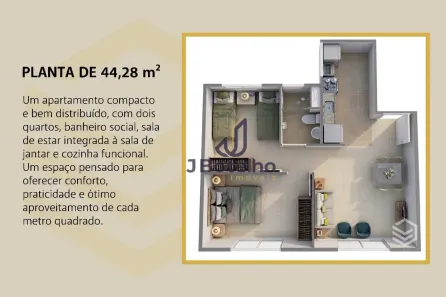 Apartamento com 2 Quartos à venda, 45m² no Curió, Fortaleza