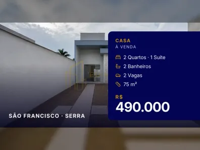 Casa com 2 Quartos à venda, 75m² no São Francisco, Serra