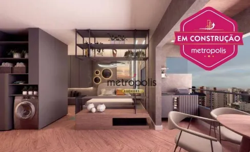 Apartamento com 1 Quarto à venda, 44m² no Campestre, Santo André
