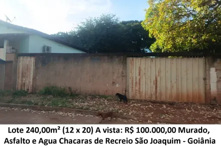 Lote/Terreno à venda, 240m² no Chácaras de Recreio São Joaquim, Goiânia