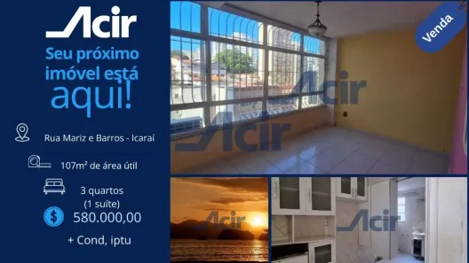 Apartamento com 3 Quartos à venda, 106m² no Icaraí, Niterói