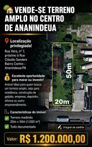 Lote/Terreno à venda, 1000m² no Centro, Ananindeua