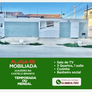 Casa com 3 Quartos para alugar, 120m² no Castelo Branco, Juazeiro