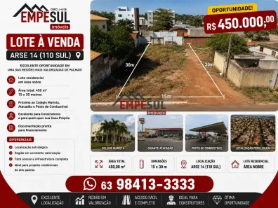 Lote/Terreno à venda, 450m² no Plano Diretor Sul, Palmas