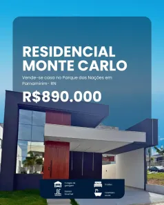 Casa de Condomínio com 3 Quartos à venda, 146m² no Parque das Nações, Parnamirim