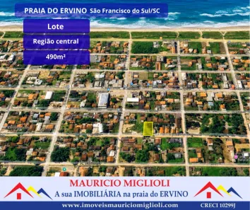Lote/Terreno à venda, 490m² no Praia do Ervino, São Francisco do Sul